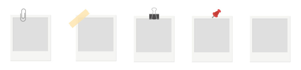Plakat Vector polaroid collection. polaroid card blank vector file. Photo Frame Collection. Polaroid photo frame set. 