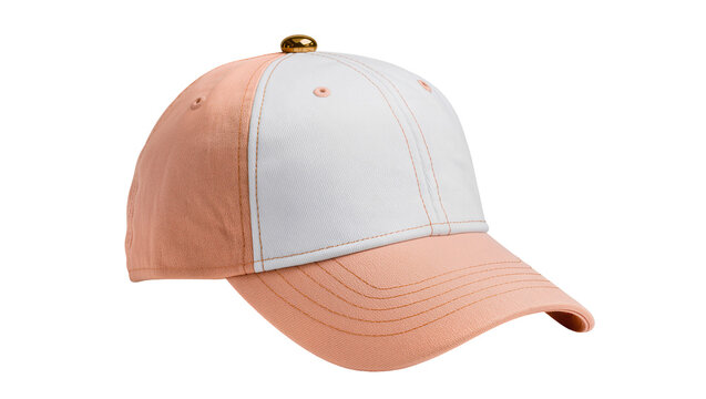 Two-tone baseball cap with gold button detail