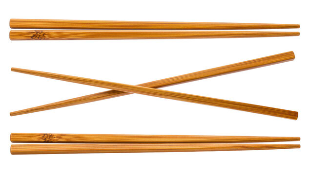 Wooden bamboo chopsticks with engraved pattern