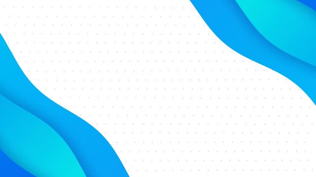 Modern Abstract Blue Wave Background With Flowing Curved Shapes, Smooth Gradient Layers, And Subtle Dot Grid Pattern. Clean Minimal Geometric Design Animation with copy space. 