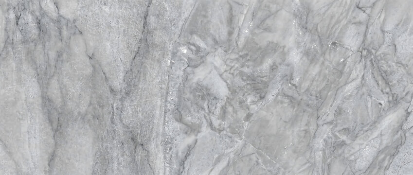 Marble texture background in light grey and white with natural veining on a polished stone slab