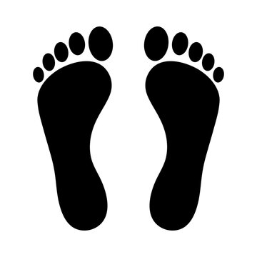 Minimalist Human Footprints Silhouette Icon Isolated on Transparent Background