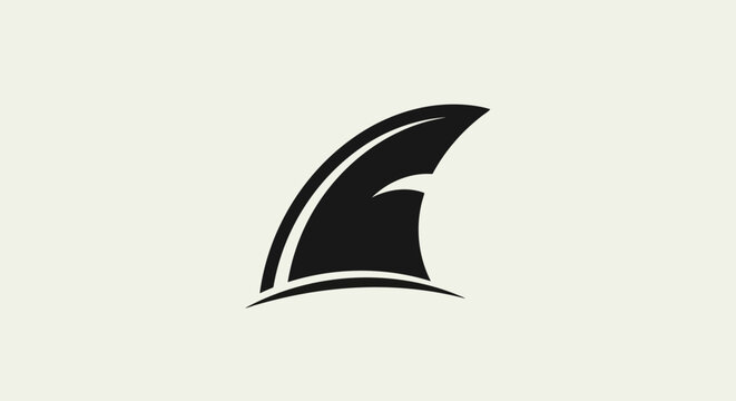 Black shark fin icon