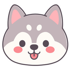 Siberian husky puppy face transparent png graphic for nursery decor and crafts © Rianity