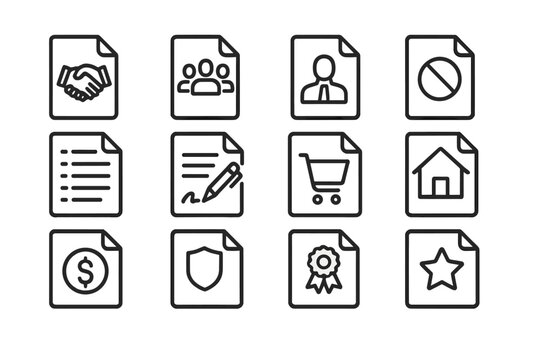 Business and communication icons on textured dark background