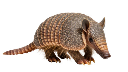 Obraz premium Three-banded armadillo with armored shell and fur