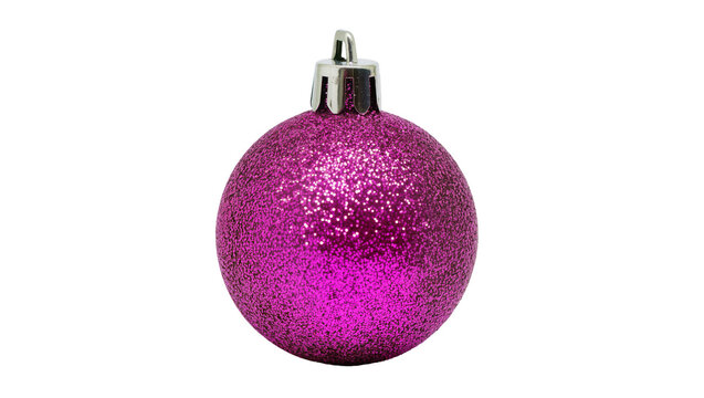 Sparkling fuchsia Christmas ornament with silver cap