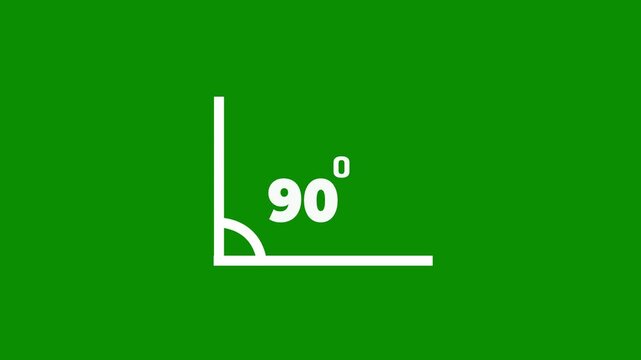 Animated 90 degree rotate view icon on black background. 90&deg; icon animation with optional lama matte and rotated circle.