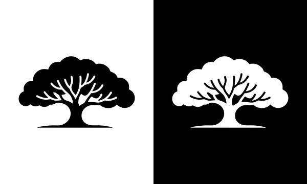 Silhouette of a stylized oak ...