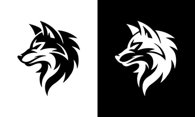 Obraz premium Stylized wolf head silhouette...