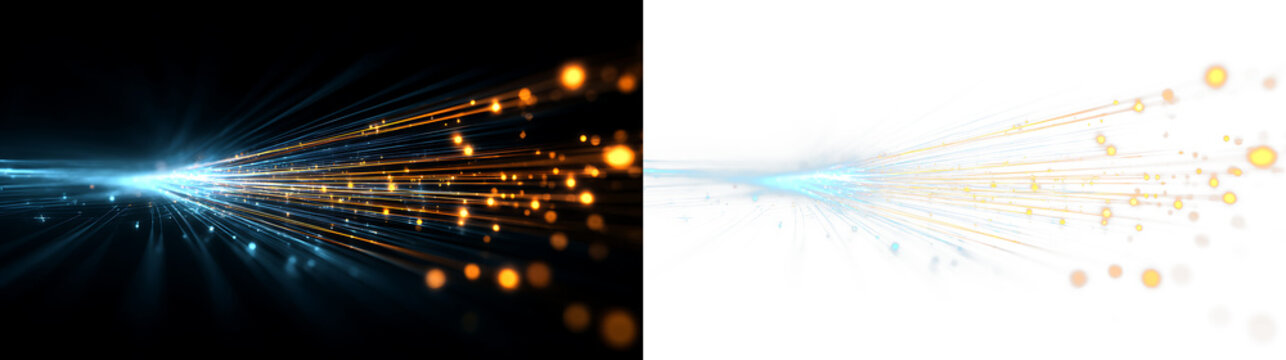 Technology particle stream with luminous matrix background PNG