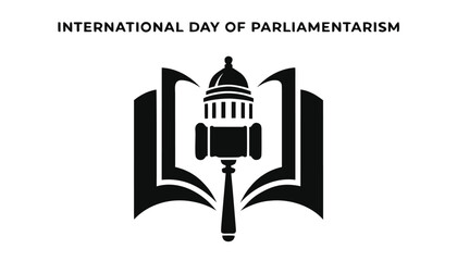 Obraz premium Black and white icon for the international day of parliamentarism