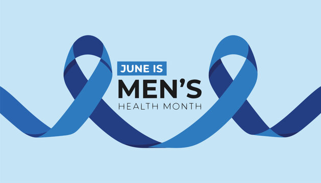 Blue awareness ribbon representing the annual national mens health month awareness