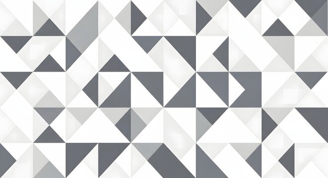 Abstract geometric pattern with grey and white triangles isolated on transparent background