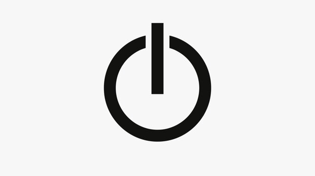Power button symbol on a clean white background.