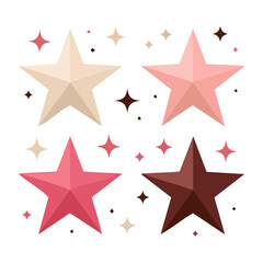 Obraz premium Four stars and sparkles in various shades of pink and brown