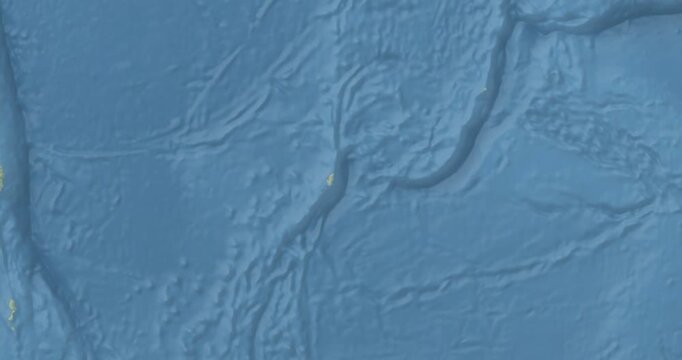 Palau on Globe. Zoom into the country with Earth spinning on dark background. Physical world map with Palau and label on it. Country view animation.