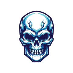 Detailed Skull Illustration with Teeth. © Sa Creative