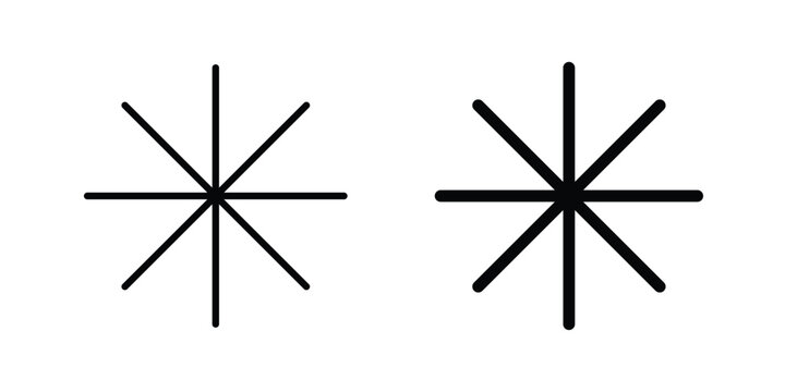 Asterisk icon editable. Vector pack in black