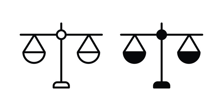 Balance scale icon editable. Vector pack in black