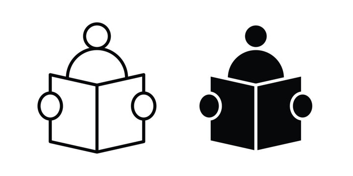 Book open reader icon editable. Vector pack in black