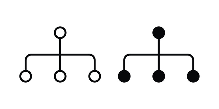 Chart connected icon editable. Vector pack in black