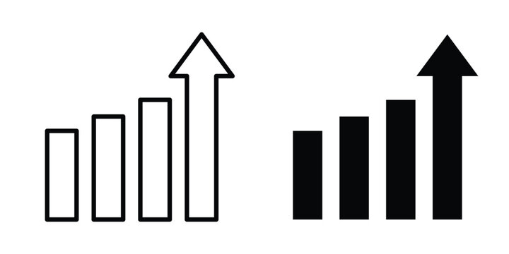 Chat arrow grow icon editable. Vector pack in black
