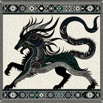 Luxury Yali Tribal Mosaic Full Frame Pattern