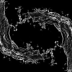 Water splash swirling to form a frame on black background © BillionPhotos.com