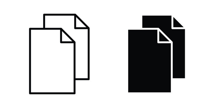 Duplicate icon editable. Vector pack in black