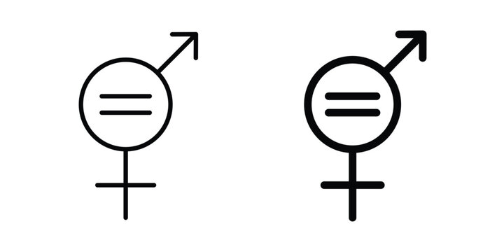 Equality icon editable. Vector pack in black
