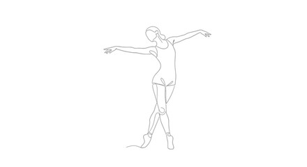 Obraz premium Minimalist Ballet Dancer Line Art