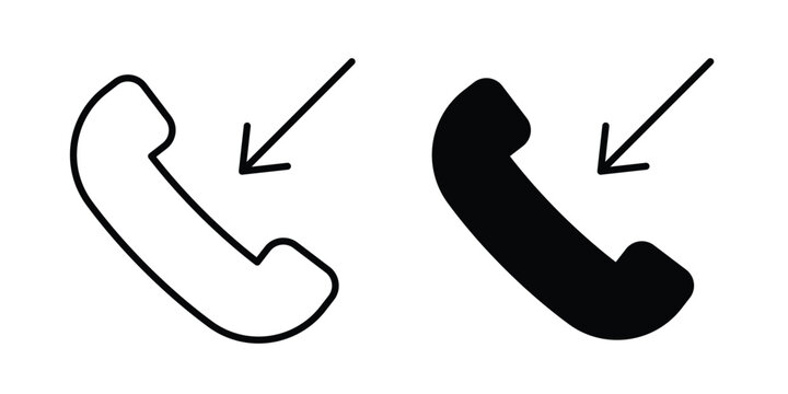 Incoming Call icon editable. Vector pack in black