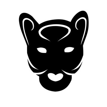 Vector icon of a puma or cat face on a white background