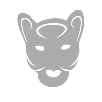 Vector icon of a puma or cat face on a white background