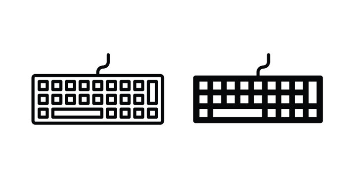 Keyboard icon editable. Vector pack in black