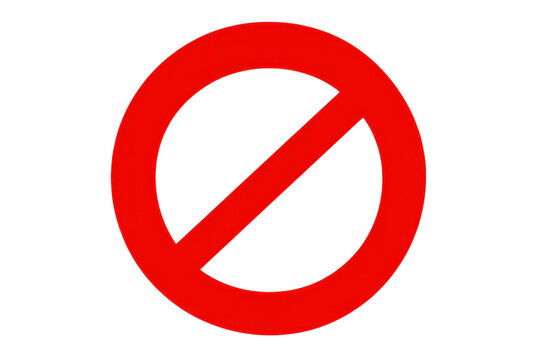 Red Prohibited Symbol Circle with Slash on Black Background