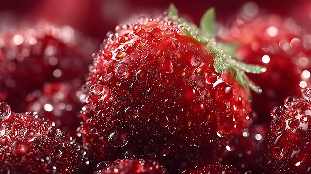 Glistening red strawberry texture with seeds pictures
