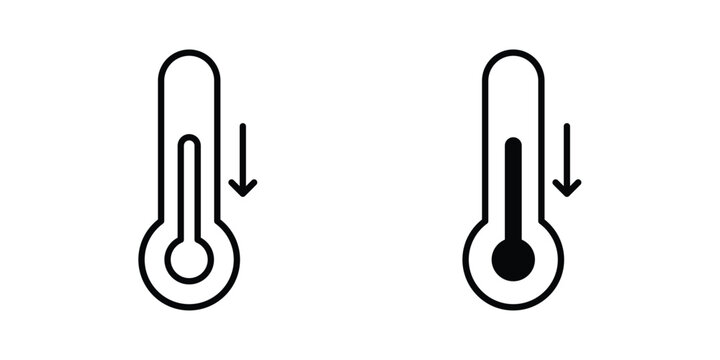 Low Temperature icon editable. Vector pack in black