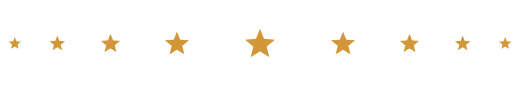 Gold star line divider design element.