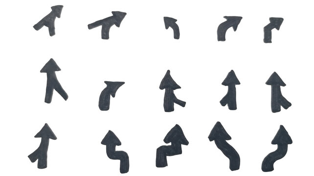 Set of simple arrow icons in different directions