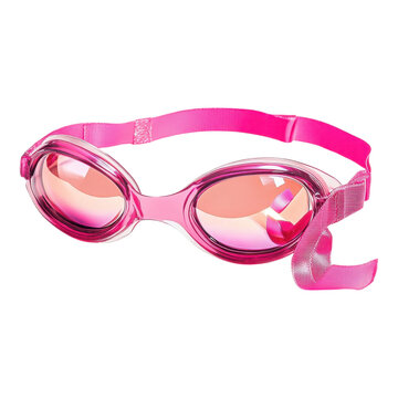 Pink Reflective Swimming Goggles with Adjustable Strap