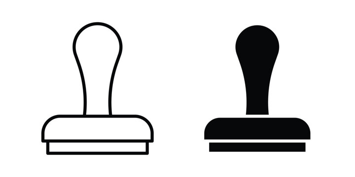 Stamp icon editable. Vector pack in black