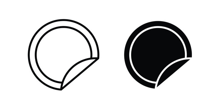 Sticker icon editable. Vector pack in black