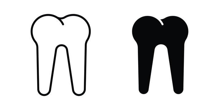 Tooth icon editable. Vector pack in black
