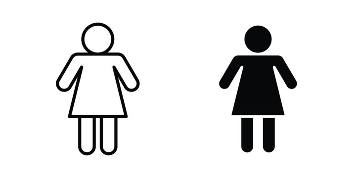 Woman icon editable. Vector pack in black