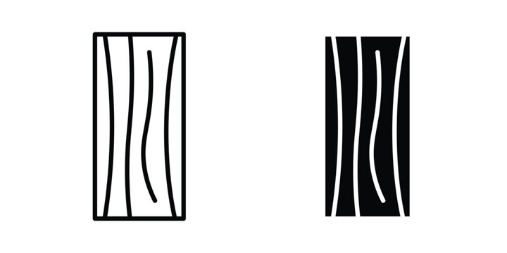 Wood board icon editable. Vector pack in black