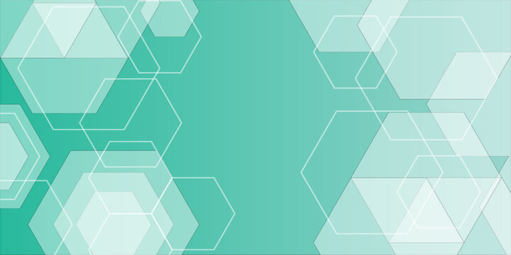 Mint green hexagon pattern background looks like honeycomb vector illustration modern graphic lighting effect.