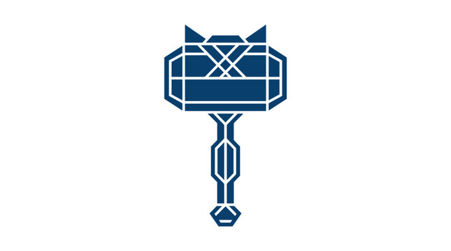 Geometric Hammer Icon Symbol Vector Art.