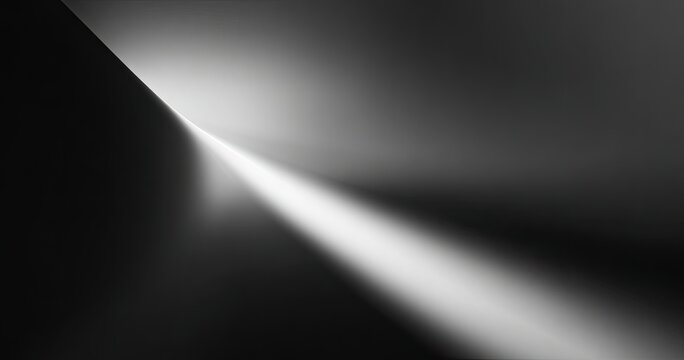 Abstract light ray emerging from darkness against gradient background
